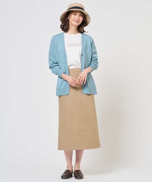J.PRESS Ladies(J.プレス レディス)の「【冷房対策に】DRY COMFORT Vネック カーディガン(カーディガン/ボレロ・レディース・ベージュ系/スカイブルー系/アイボリー系・SMALL)」の9枚目の写真