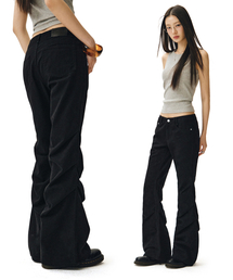 Flared Shirring Pants DCWPT017BLACK