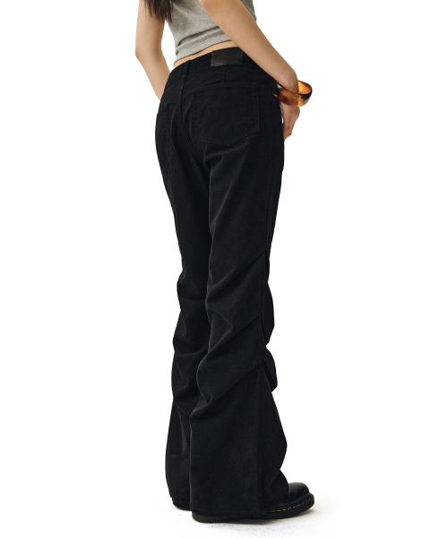 DECET WOMEN(デケット ウーマン)の「Flared Shirring Pants DCWPT017BLACK(その他パンツ・レディース・その他・X-SMALL/SMALL/MEDIUM/LARGE)」の4枚目の写真
