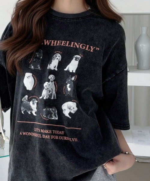 Ada.(エイダ)の「ピグメントプリント オーバーサイズ Tシャツ(Tシャツ/カットソー・レディース・ブラック系その他3/ブラック系その他/ブラック系その他2・L/M)」の2枚目の写真