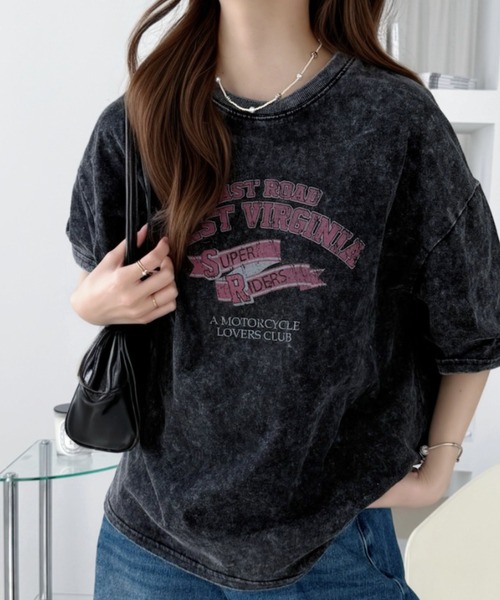 Ada.(エイダ)の「ピグメントプリント オーバーサイズ Tシャツ(Tシャツ/カットソー・レディース・ブラック系その他3/ブラック系その他/ブラック系その他2・L/M)」の8枚目の写真