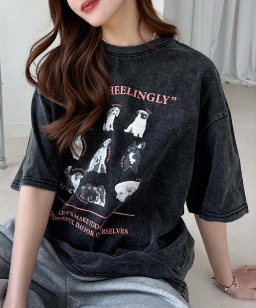 Ada.(エイダ)の「ピグメントプリント オーバーサイズ Tシャツ(Tシャツ/カットソー・レディース・ブラック系その他3/ブラック系その他/ブラック系その他2・L/M)」の21枚目の写真
