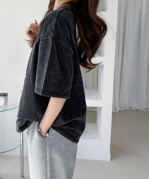 Ada.(エイダ)の「ピグメントプリント オーバーサイズ Tシャツ(Tシャツ/カットソー・レディース・ブラック系その他3/ブラック系その他/ブラック系その他2・L/M)」の19枚目の写真