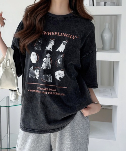 Ada.(エイダ)の「ピグメントプリント オーバーサイズ Tシャツ(Tシャツ/カットソー・レディース・ブラック系その他3/ブラック系その他/ブラック系その他2・L/M)」の22枚目の写真