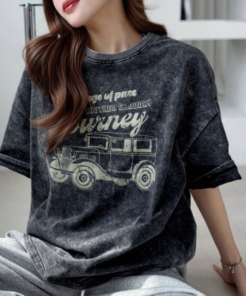 Ada.(エイダ)の「ピグメントプリント オーバーサイズ Tシャツ(Tシャツ/カットソー・レディース・ブラック系その他3/ブラック系その他/ブラック系その他2・L/M)」の12枚目の写真