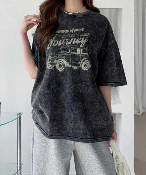 Ada.(エイダ)の「ピグメントプリント オーバーサイズ Tシャツ(Tシャツ/カットソー・レディース・ブラック系その他3/ブラック系その他/ブラック系その他2・L/M)」の13枚目の写真