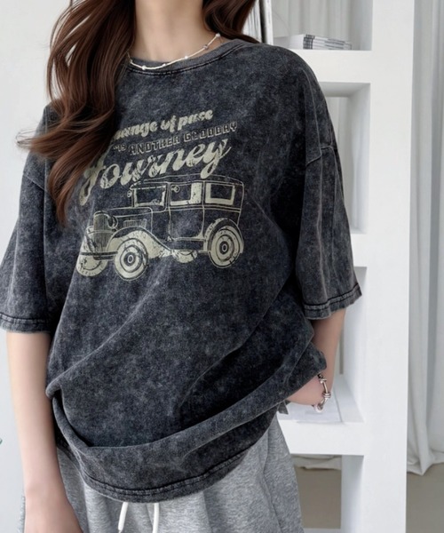 Ada.(エイダ)の「ピグメントプリント オーバーサイズ Tシャツ(Tシャツ/カットソー・レディース・ブラック系その他3/ブラック系その他/ブラック系その他2・L/M)」の14枚目の写真