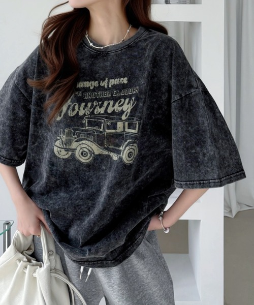 Ada.(エイダ)の「ピグメントプリント オーバーサイズ Tシャツ(Tシャツ/カットソー・レディース・ブラック系その他3/ブラック系その他/ブラック系その他2・L/M)」の16枚目の写真
