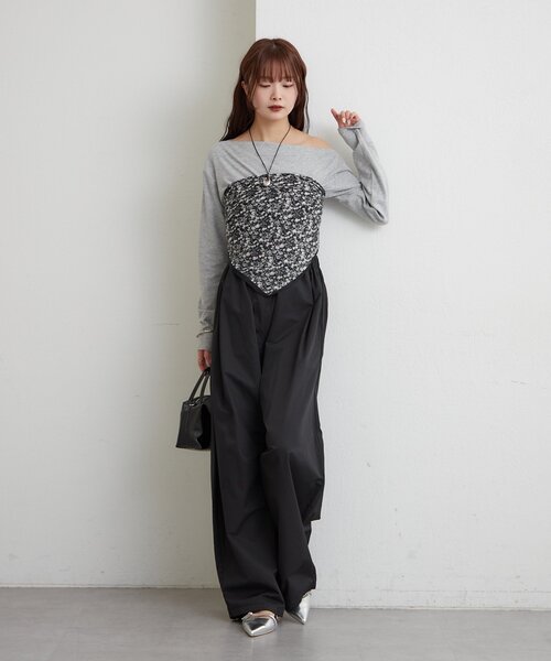 mystic(ミスティック)の「モノクロフラワー スカーフ(バンダナ/スカーフ・レディース・ブラック・ONE SIZE)」の14枚目の写真