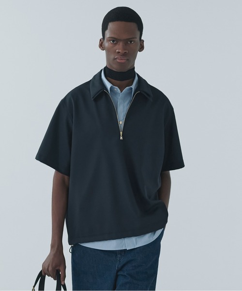 Dry Gabardine Layered collar Half Zip Shirt（シャツ/ブラウス