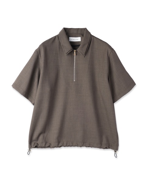 Dry Gabardine Layered collar Half Zip Shirt（シャツ/ブラウス