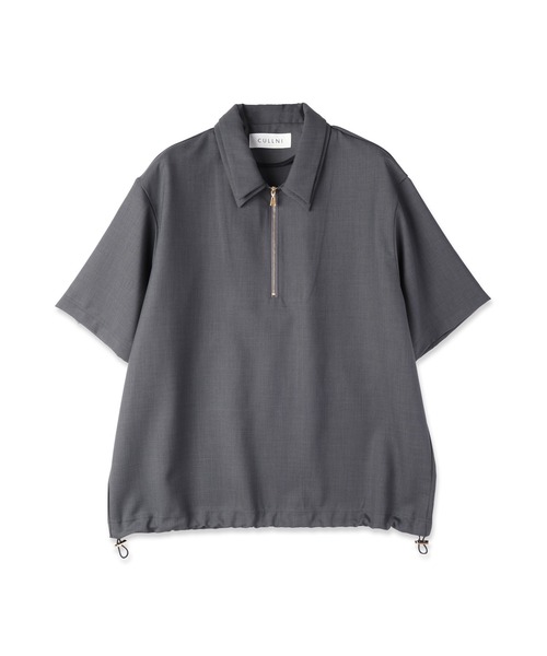 Dry Gabardine Layered collar Half Zip Shirt（シャツ/ブラウス