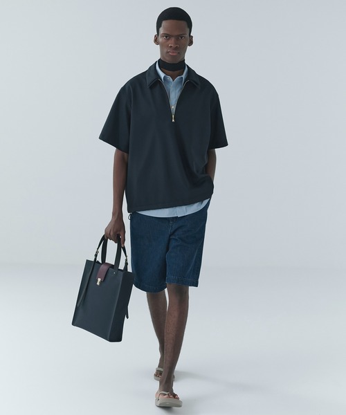 CULLNI(クルニ)の「Dry Gabardine Layered collar Half Zip Shirt(シャツ/ブラウス・メンズ・カーキ/ブラック/ネイビー/チャコール・2/1/0)」の5枚目の写真