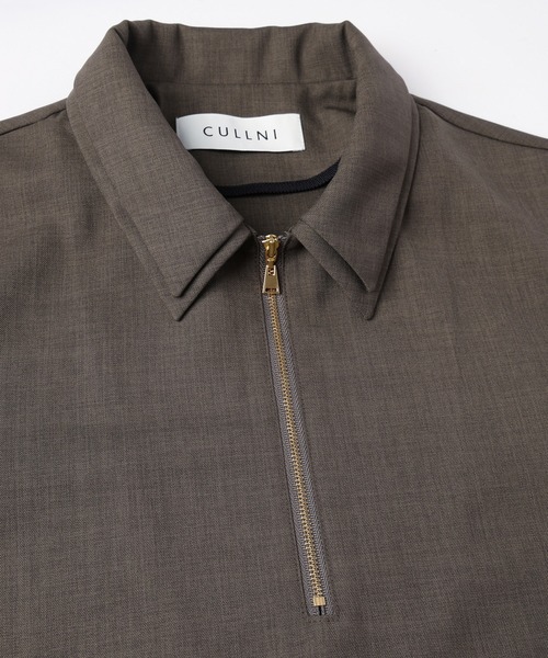 CULLNI(クルニ)の「Dry Gabardine Layered collar Half Zip Shirt(シャツ/ブラウス・メンズ・カーキ/ブラック/ネイビー/チャコール・2/1/0)」の7枚目の写真
