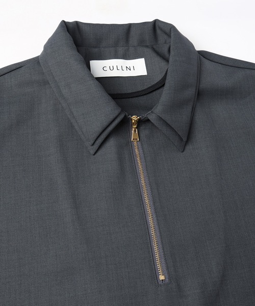 Dry Gabardine Layered collar Half Zip Shirt（シャツ/ブラウス