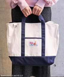 ACCOMMODE（アコモデ）の「【365Curious】Curious George バイカラーキャンバストート（トートバッグ）」