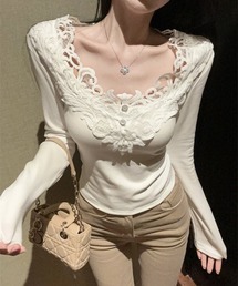 gossip！ロサンゼルス | Y2K レース  きれいめニット（長袖）(Tシャツ/カットソー)