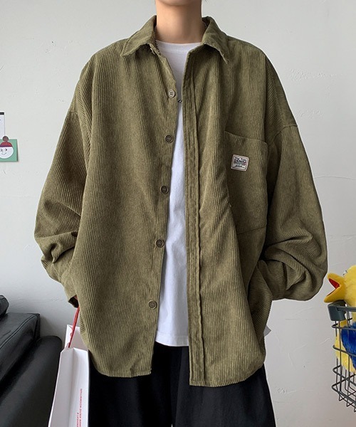 Ressaca(レサーカ)の「オーバーサイズコーデュロイシャツ(シャツ/ブラウス・メンズ・チャコール/カーキ/ブラック/ブルー・L/M)」の4枚目の写真