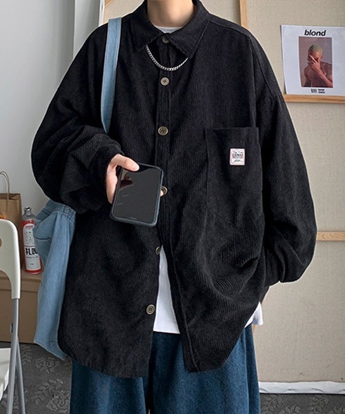 Ressaca(レサーカ)の「オーバーサイズコーデュロイシャツ(シャツ/ブラウス・メンズ・チャコール/カーキ/ブラック/ブルー・L/M)」の2枚目の写真
