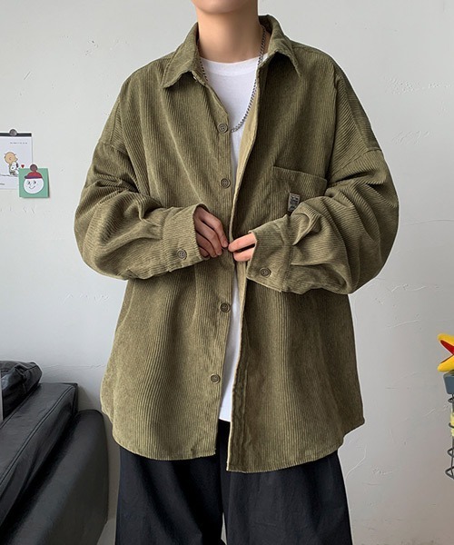 Ressaca(レサーカ)の「オーバーサイズコーデュロイシャツ(シャツ/ブラウス・メンズ・チャコール/カーキ/ブラック/ブルー・L/M)」の19枚目の写真