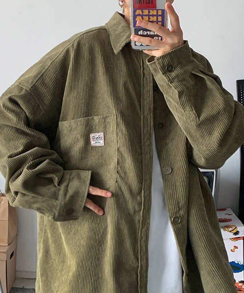Ressaca(レサーカ)の「オーバーサイズコーデュロイシャツ(シャツ/ブラウス・メンズ・チャコール/カーキ/ブラック/ブルー・L/M)」の20枚目の写真