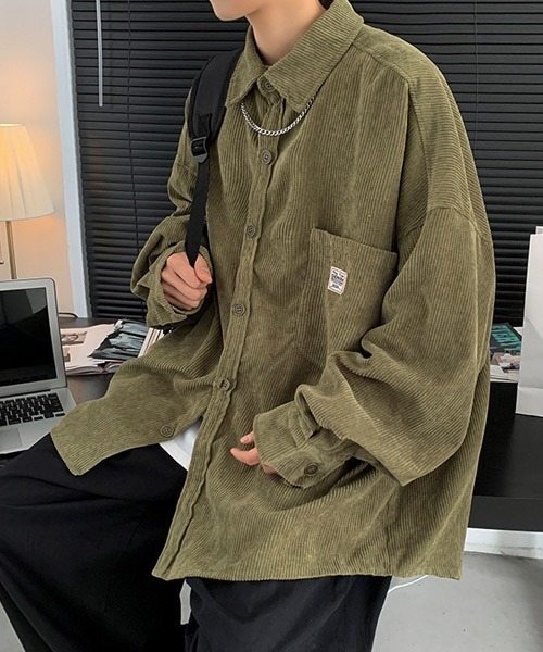 Ressaca(レサーカ)の「オーバーサイズコーデュロイシャツ(シャツ/ブラウス・メンズ・チャコール/カーキ/ブラック/ブルー・L/M)」の22枚目の写真