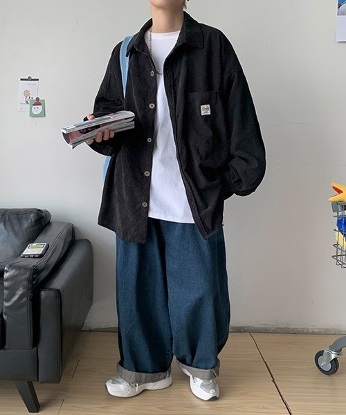 Ressaca(レサーカ)の「オーバーサイズコーデュロイシャツ(シャツ/ブラウス・メンズ・チャコール/カーキ/ブラック/ブルー・L/M)」の7枚目の写真