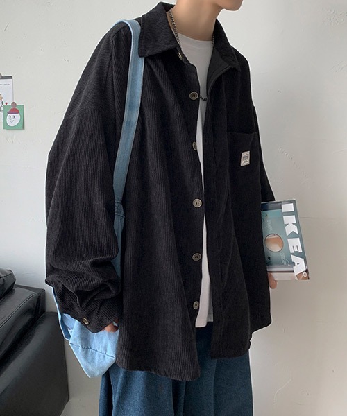 Ressaca(レサーカ)の「オーバーサイズコーデュロイシャツ(シャツ/ブラウス・メンズ・チャコール/カーキ/ブラック/ブルー・L/M)」の8枚目の写真