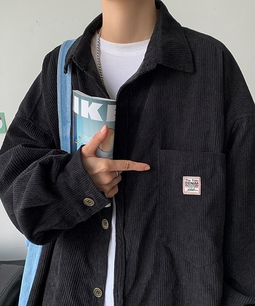 Ressaca(レサーカ)の「オーバーサイズコーデュロイシャツ(シャツ/ブラウス・メンズ・チャコール/カーキ/ブラック/ブルー・L/M)」の9枚目の写真