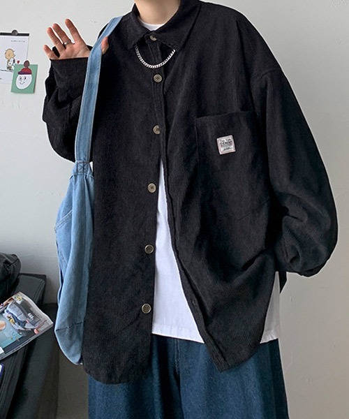 Ressaca(レサーカ)の「オーバーサイズコーデュロイシャツ(シャツ/ブラウス・メンズ・チャコール/カーキ/ブラック/ブルー・L/M)」の5枚目の写真