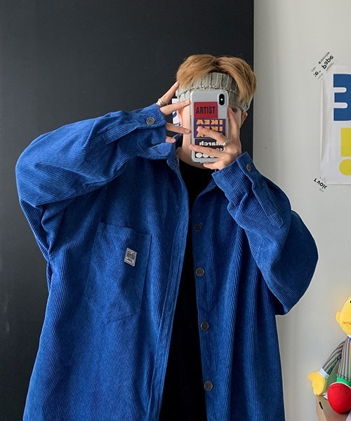 Ressaca(レサーカ)の「オーバーサイズコーデュロイシャツ(シャツ/ブラウス・メンズ・チャコール/カーキ/ブラック/ブルー・L/M)」の12枚目の写真