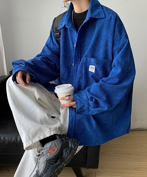 Ressaca(レサーカ)の「オーバーサイズコーデュロイシャツ(シャツ/ブラウス・メンズ・チャコール/カーキ/ブラック/ブルー・L/M)」の11枚目の写真