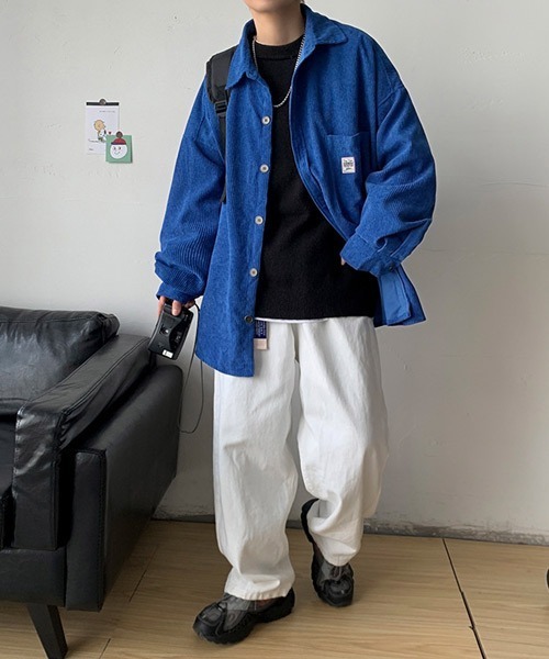 Ressaca(レサーカ)の「オーバーサイズコーデュロイシャツ(シャツ/ブラウス・メンズ・チャコール/カーキ/ブラック/ブルー・L/M)」の14枚目の写真