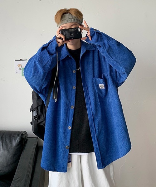 Ressaca(レサーカ)の「オーバーサイズコーデュロイシャツ(シャツ/ブラウス・メンズ・チャコール/カーキ/ブラック/ブルー・L/M)」の13枚目の写真