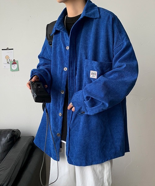 Ressaca(レサーカ)の「オーバーサイズコーデュロイシャツ(シャツ/ブラウス・メンズ・チャコール/カーキ/ブラック/ブルー・L/M)」の10枚目の写真