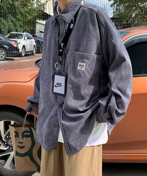 Ressaca(レサーカ)の「オーバーサイズコーデュロイシャツ(シャツ/ブラウス・メンズ・チャコール/カーキ/ブラック/ブルー・L/M)」の16枚目の写真