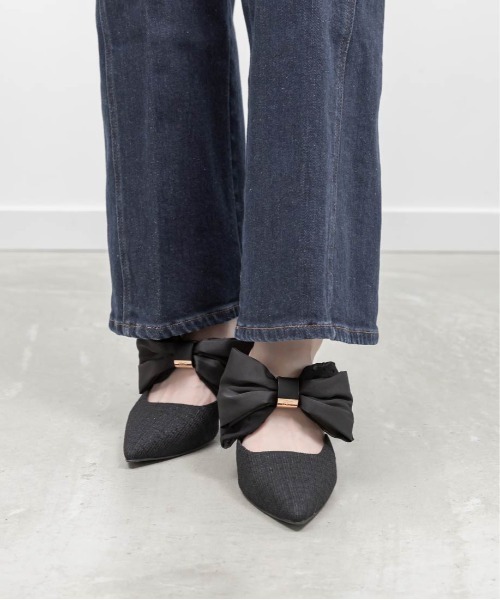 RANDA(ランダ)の「ビッグリボンミュールパンプス(パンプス・レディース・アイボリー/ブラック/ピンク・M/L/S/LL)」の18枚目の写真
