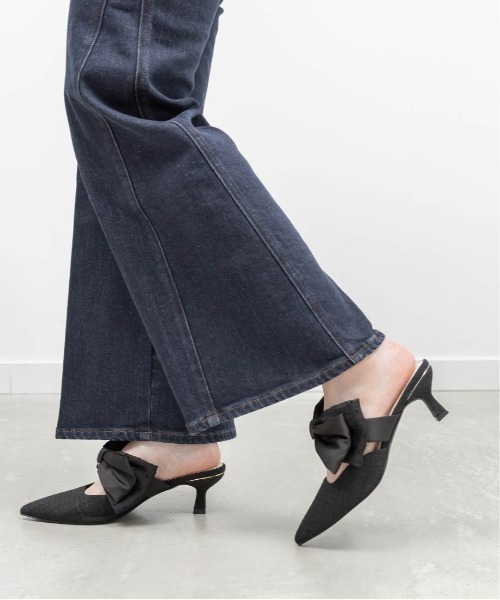 RANDA(ランダ)の「ビッグリボンミュールパンプス(パンプス・レディース・アイボリー/ブラック/ピンク・M/L/S/LL)」の19枚目の写真