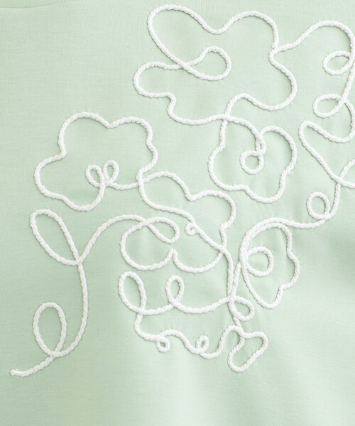 SHOO・LA・RUE（シューラルー）の「【S-LL】美しいシルエット お花ロープ刺繍ダンボールトップス（Tシャツ/カットソー・レディース・グリーン系/オフホワイト/ブラック・04/03/02/01）」の15枚目の写真
