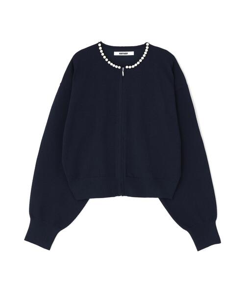 NAVYNAVY(ネイビーネイビー)の「【好きを着て気分が上がる】洗えるパールネックジップアップニット(ニット/セーター・レディース・ネイビー/ブルー/ブラック・FREE)」の12枚目の写真