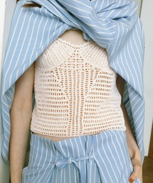 ADAM ET ROPE' | 【EMOELLE】コットンリネンクラフトニットトップ(キャミソール)