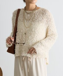 Jena espace merveilleux | リボンチュールミックスニット(ニット/セーター)