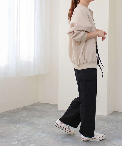 Social GIRL(ソーシャルガール)の「/Social GIRL/ジャガードワイドカーゴパンツ(カーゴパンツ・レディース・ベージュ/ブラック・M)」の4枚目の写真