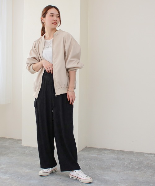 Social GIRL(ソーシャルガール)の「/Social GIRL/ジャガードワイドカーゴパンツ(カーゴパンツ・レディース・ベージュ/ブラック・M)」の5枚目の写真