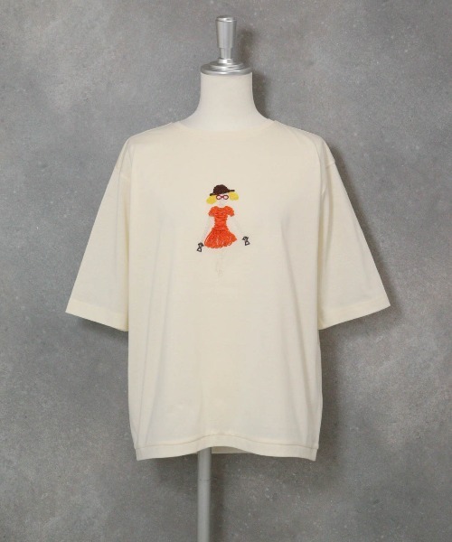 STUDIO PICONE(スタジオピッコーネ)の「コード刺繍UV速乾プルオーバー(Tシャツ/カットソー・レディース・ホワイト/グレー/ベージュ・LL/L/M)」の5枚目の写真