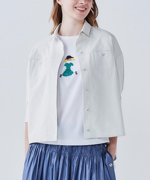 STUDIO PICONE(スタジオピッコーネ)の「コード刺繍UV速乾プルオーバー(Tシャツ/カットソー・レディース・ホワイト/グレー/ベージュ・LL/L/M)」の17枚目の写真