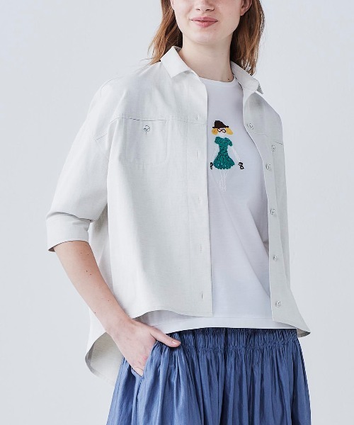 STUDIO PICONE(スタジオピッコーネ)の「コード刺繍UV速乾プルオーバー(Tシャツ/カットソー・レディース・ホワイト/グレー/ベージュ・LL/L/M)」の18枚目の写真