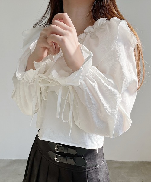 Nana(ナナ)の「ボリュームフリルブラウス(シャツ/ブラウス・レディース・ホワイト・FREE)」の3枚目の写真