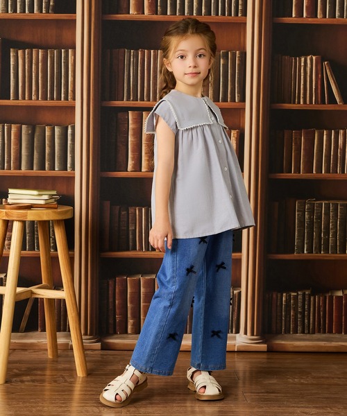 combimini（コンビミニ）の「半袖セーラー襟ブラウス（シャツ/ブラウス・キッズ・グレー・110/120/130/140）」の4枚目の写真