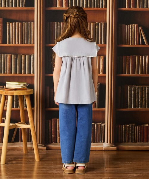 combimini（コンビミニ）の「半袖セーラー襟ブラウス（シャツ/ブラウス・キッズ・グレー・110/120/130/140）」の5枚目の写真